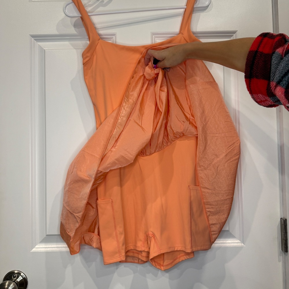 Altar'd State Hot Shot Tennis Dress Peach Orange Mini Athletic Dress Size Medium - Picture 3 of 6
